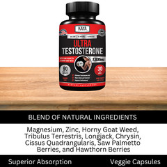 (2 Pack) Natural Testosterone Booster Magnesium Zinc Tribulus Horny Goat Weed