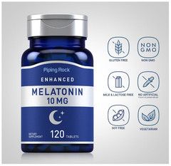 Fast Sleep Melatonin 10mg L-Theanine 120 Tabs Extra Strength Adult Night Aid GMO