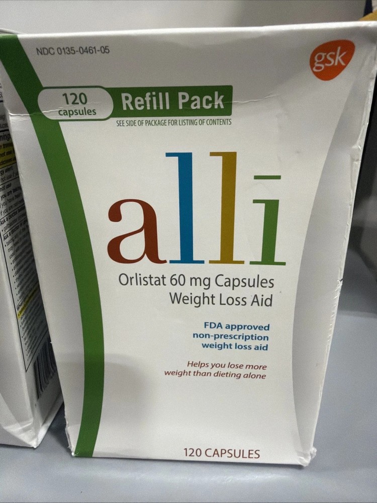 Orlistat 60 mg Weight Loss Aid Diet Pills 120 Capsules Refill Pack 04/2027 NEW