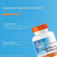 Doctors Best High Potency Bromelain 3000 GDU 90 Veggie Caps Exp 10/2028