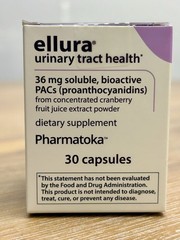 Ellura 36mg Bioactive PACs Cranberry Extract for UTI Support 30 Cap. Exp 2027/11