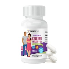 BariatricPal Easy Swallow Calcium Citrate (600mg) and 180 Count (Pack of 1)