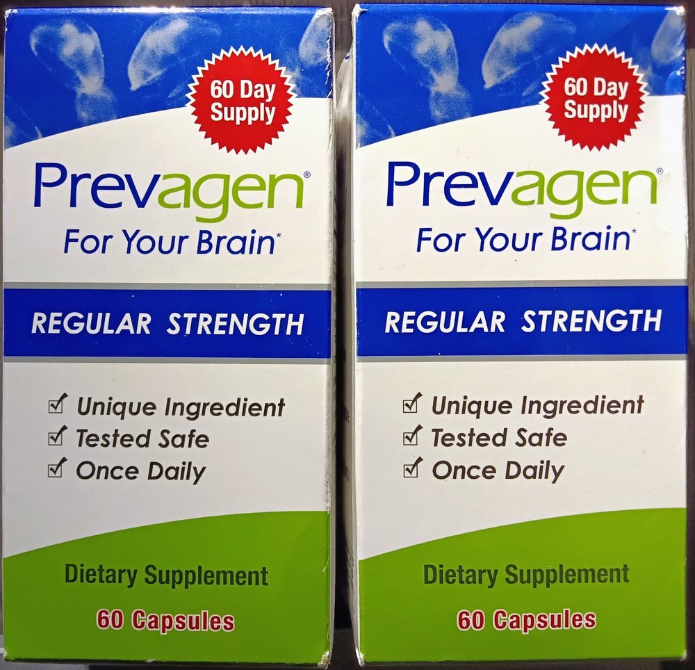 2 AUTHENTIC PREVAGEN REGULAR STRENGTH BRAIN MEMORY SUPPLEMENT 60 X2 120 CAPSULES