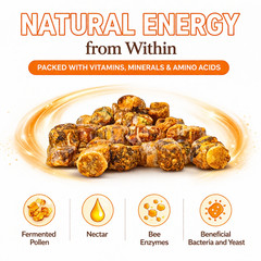 Bee Bread Pastilles Perga Pure Fermented Pollen Organic Supplement 1.42oz/40g