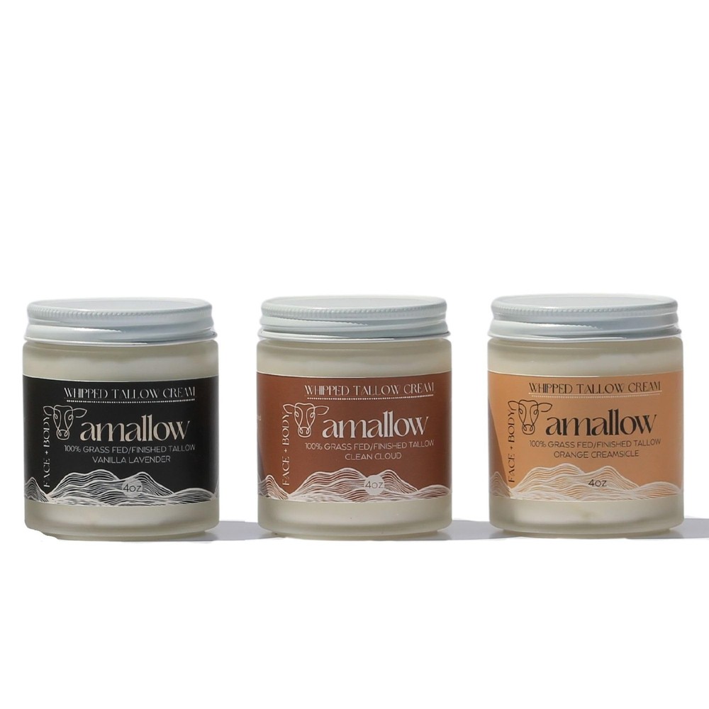 Amallow 100% Grass Fed Beef Tallow for Skin Care Scented Variety Bundle – Fac…