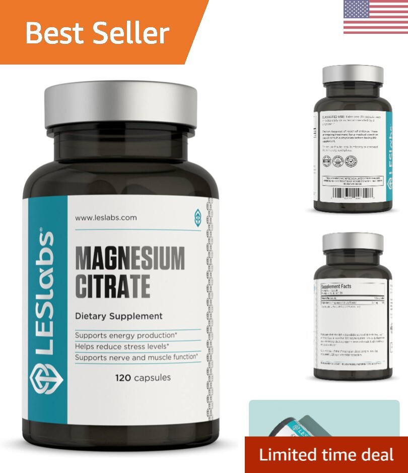 Premium Magnesium Citrate Capsules: Sleep, Nerve & Muscle Function – 120