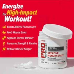 GNC Pro Performance Creatine Monohydrate Unflavoured 100 gm Micronized FREESHIP