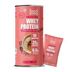 Foodstrong Whey Protein Concentrate Isolate, Coffee Flavour 16 Sachets