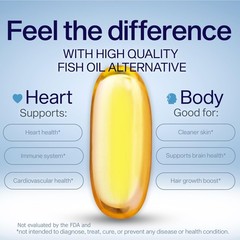 YES Plant Based Omega 3 6 Supplement – Burpless Fish Oil Alternative – DHA,