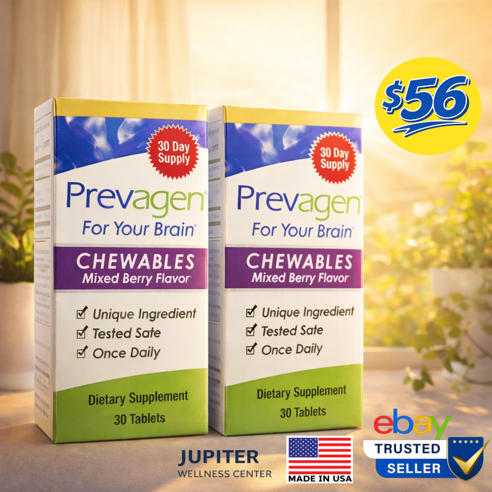 Prevagen 10mg CHEWABLE Tablets (2 Bottles) 30 Count ea – Brand New Shipment