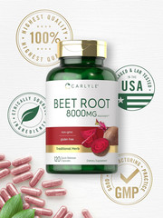 Beet Root Capsules | 120 Count | Quick Release Capsules | Non-Gmo and Gluten Fre