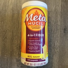 Metamucil 4-in-1 Psyllium Fiber Powder – Unflavored Real Sugar – Exp: 11-2028