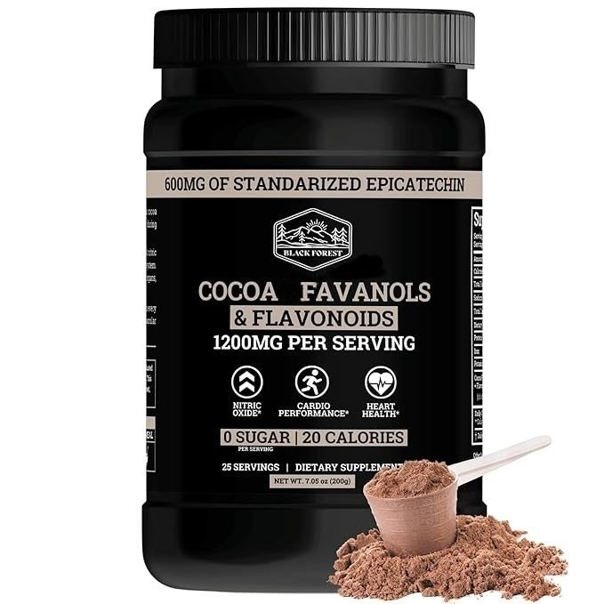 1 PACK Black Forest High Flavanol Cocoa Powder and Flavonoids Supplements 1200mg