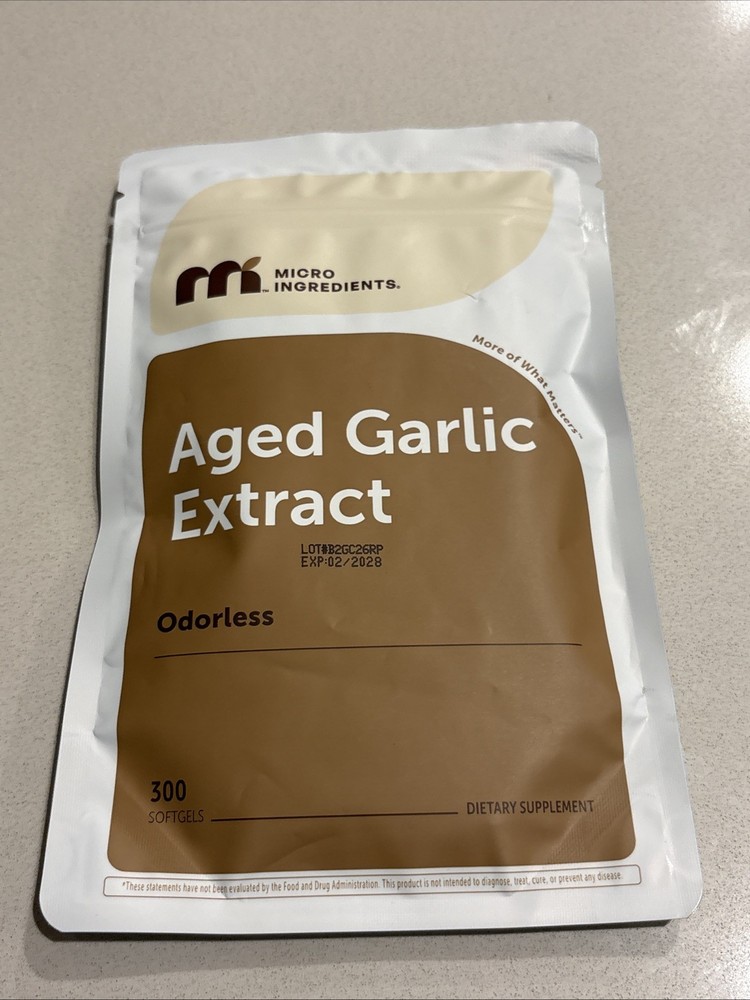 Odorless Garlic Aged Garlic Extract Allium Sativum Heart Immune Support 300 Gels