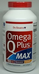 Dr. Sinatra Omega Q Plus Max 100mg CoQ10 Plus Resveratrol/Turmeric 180 Softgels