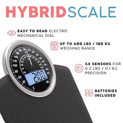 Adamson 2-in-1 Analog Digital Body Scale – 400 lb Tempered Glass Large Display