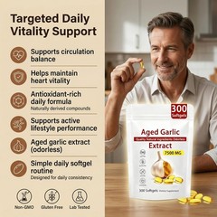 Aged Garlic Extract – 300 Count Odorless Garlic Supplement for Heart & Immune…