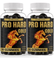 (2 Pack) Pro hard Gold Gummies Men Performance Enhancement Formula 30ct