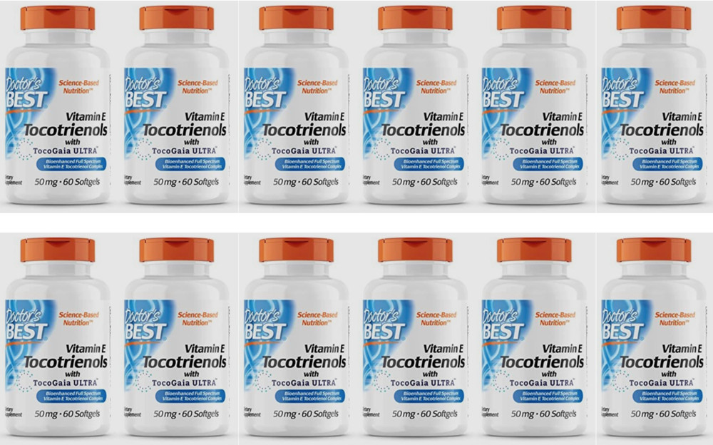 12X Doctor’s Best, Vitamin E Tocotrienols, 12 PACK, 60 Softgels, EXP 11/2026