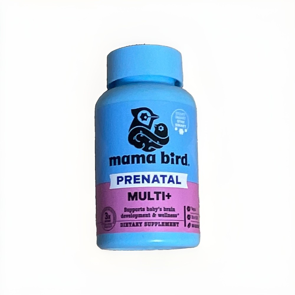 Mama Bird Prenatal Multi+ Multivitamin 30 Caplets Vegan Non-GMO Exp 09/2026