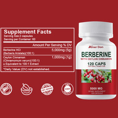 Berberine with Ceylon Cinnamon 5000mg For Heart Health & Immune 120 Capsules