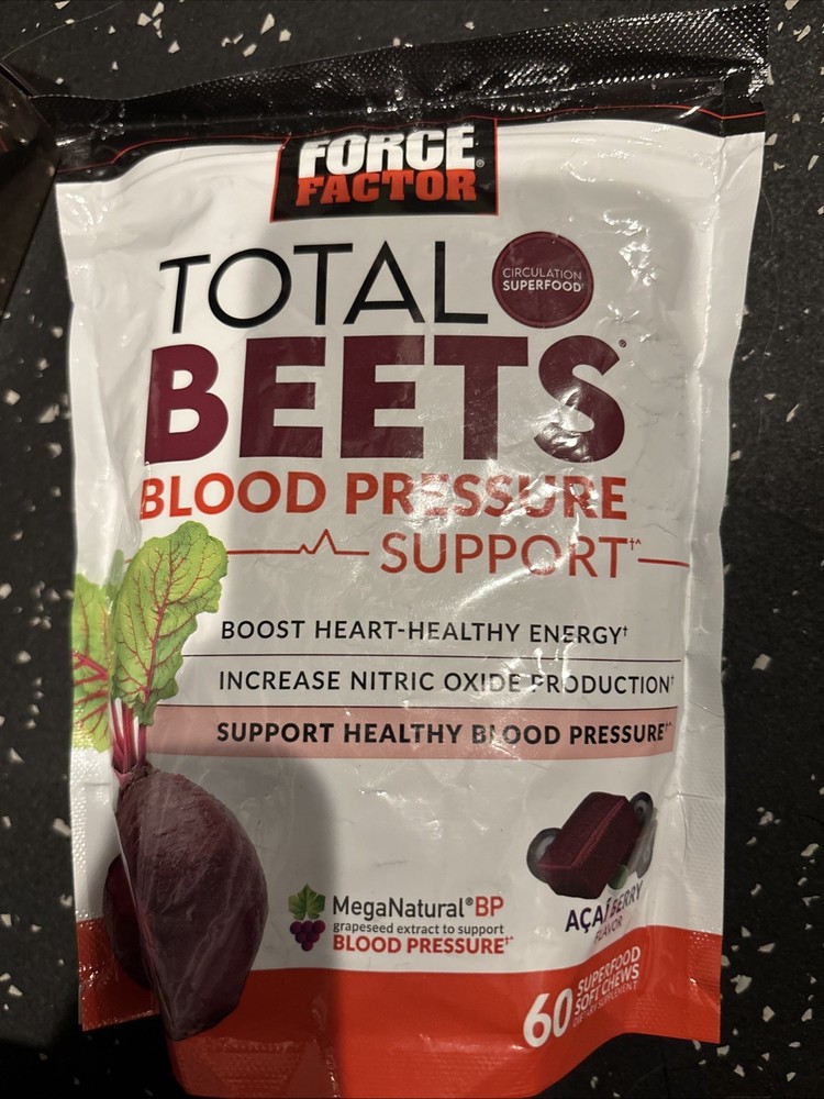 Force Factor Total Beets Blood Pressure Support, Beet Root Supplement Soft Chews
