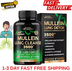 Mullein Leaf Extract for Lung Detox 3500 Mg – Echinacea | Oregano | Quercetin |