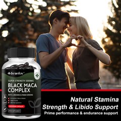 Black Maca Complex Improve Strength Enhance Athletic Performance 30-120 Pills