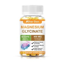Magnesium Glycinate 400mg 60PCS- Sleep Support & Muscle Relaxation – Non-GMO