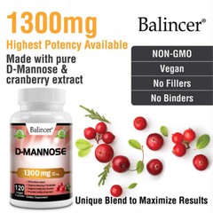 D-Mannose 1300 Mg With Cranberry Extract – Urinary Tract, Bladder Health