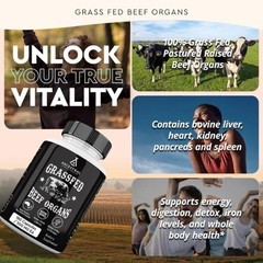 grass supplement Ancestral fed beef organ & supplement -3 bottles -180 capsules