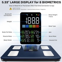Bascula Digital Para Peso Corporal Con Bluetooth Capacidad 500 Libras