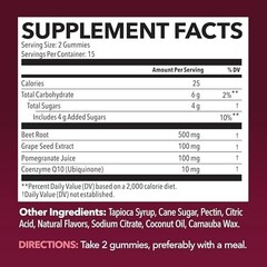 Beet Root Gummies + COQ10 Nitric Oxide Booster for Healthy Energy & Circulation