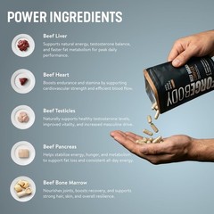 Beef Organ Complex Capsules – 100% Grass Fed Beef Organ Supplements, 1 Month