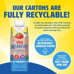Carnation Breakfast Essentials Strawberry Shake 8 fl oz Bottles 12 Pack