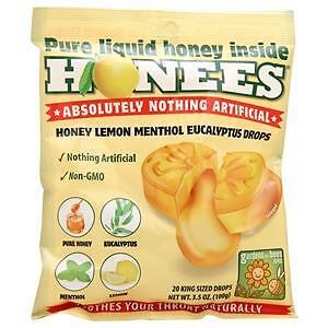 Honees Cough Drops Honey Lemon Menthol Eucalyptus 20 drops