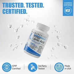 Stabilized R-Alpha Lipoic Acid ((True)) 600mg per Serving [[High Potency & up to