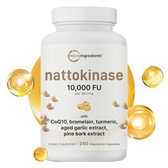 Ingredients Micro Nattokinase 10,000 FU Per Serving 240 Count (Pack of 1)
