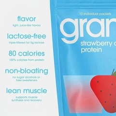 Gramms Strawberry Flavor Grass-Fed Clear Whey Isolate Protein Powder – 910g