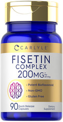 Fisetin Complex | 200mg | 90 Capsules | Non-GMO & Gluten Free | by Carlyle