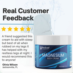 Magnesium Cream – Support for Sleep, Leg Cramps, Joints, & Muscle Soreness