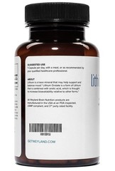 Lithium Orotate 2.5mg Brain Supplement, 60 Capsules, Weyland
