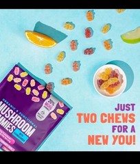 5-PACK Functional Mushroom Gummies, 2500mg w/Ashwagandha Blend Focus Immunity
