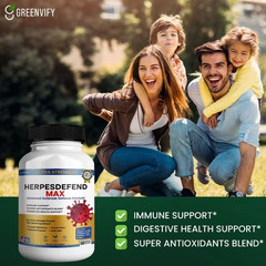 Herpes Defend Max, Extra Strength Advanced Defense Formula, 60 Capsules, with…