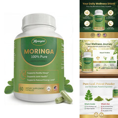 Mprayan Moringa Capsules 800Mg Moringa Oleifera Leaf Powder Superfood Herbal
