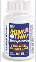Mini Thin 25mg Caffeine Tablets with Yohimbe 100 Count Energy Supplement