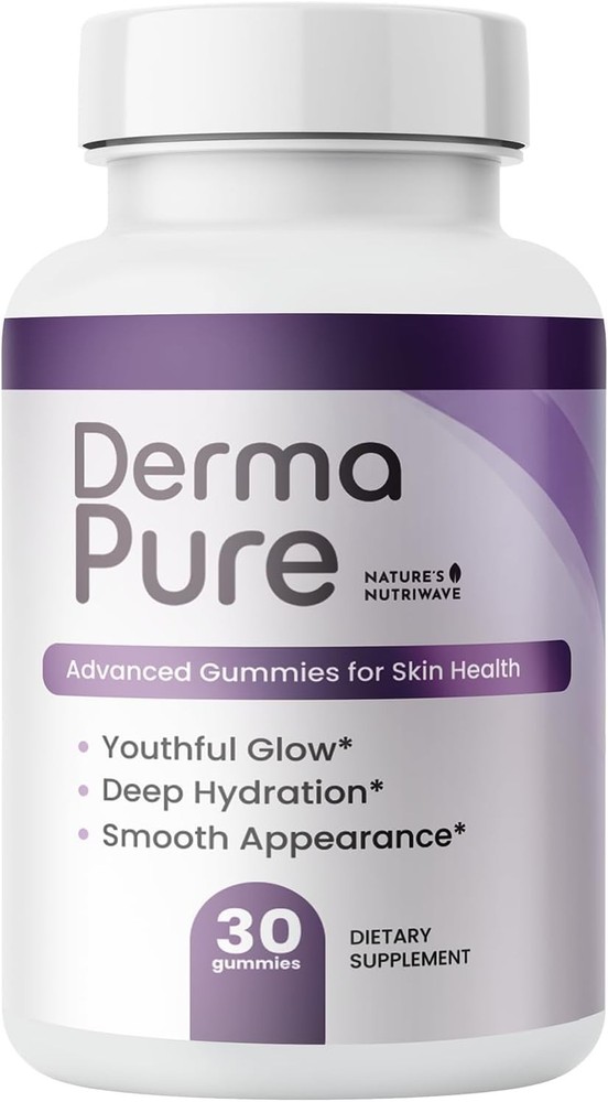 DermaPure Skin Health Gummies Bacillus Coagulans USA GMP 30 Ct Gut Skin Support