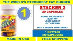1 Bottle ( Stacker TWO ) 20 Capsules Bottle – Diet Energy Fat Burner Weight Loss