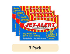Jet-Alert Double Strength Caffeine 200 Mg Caplets, 90 Ct, 3 PACK