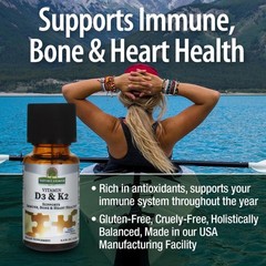 Nature’s Answer Vitamin D3 & K2, 0.5 fl oz (15 ml) – EXP: 05/2028